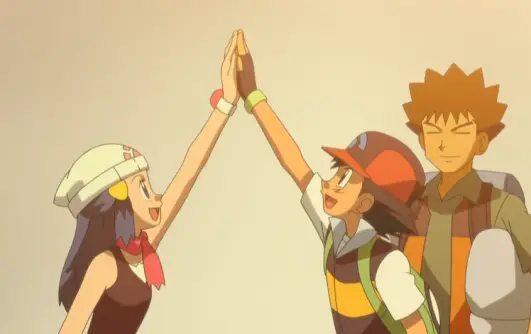 Risultati immagini per pokemon ash dawn handshake