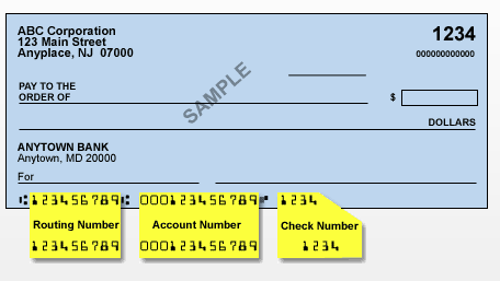 routing number is where?