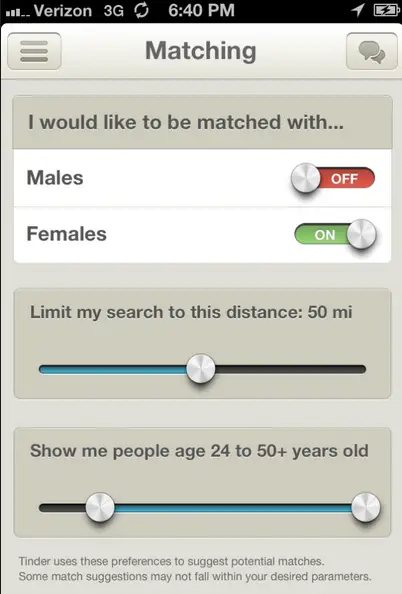 Tinder not finding people